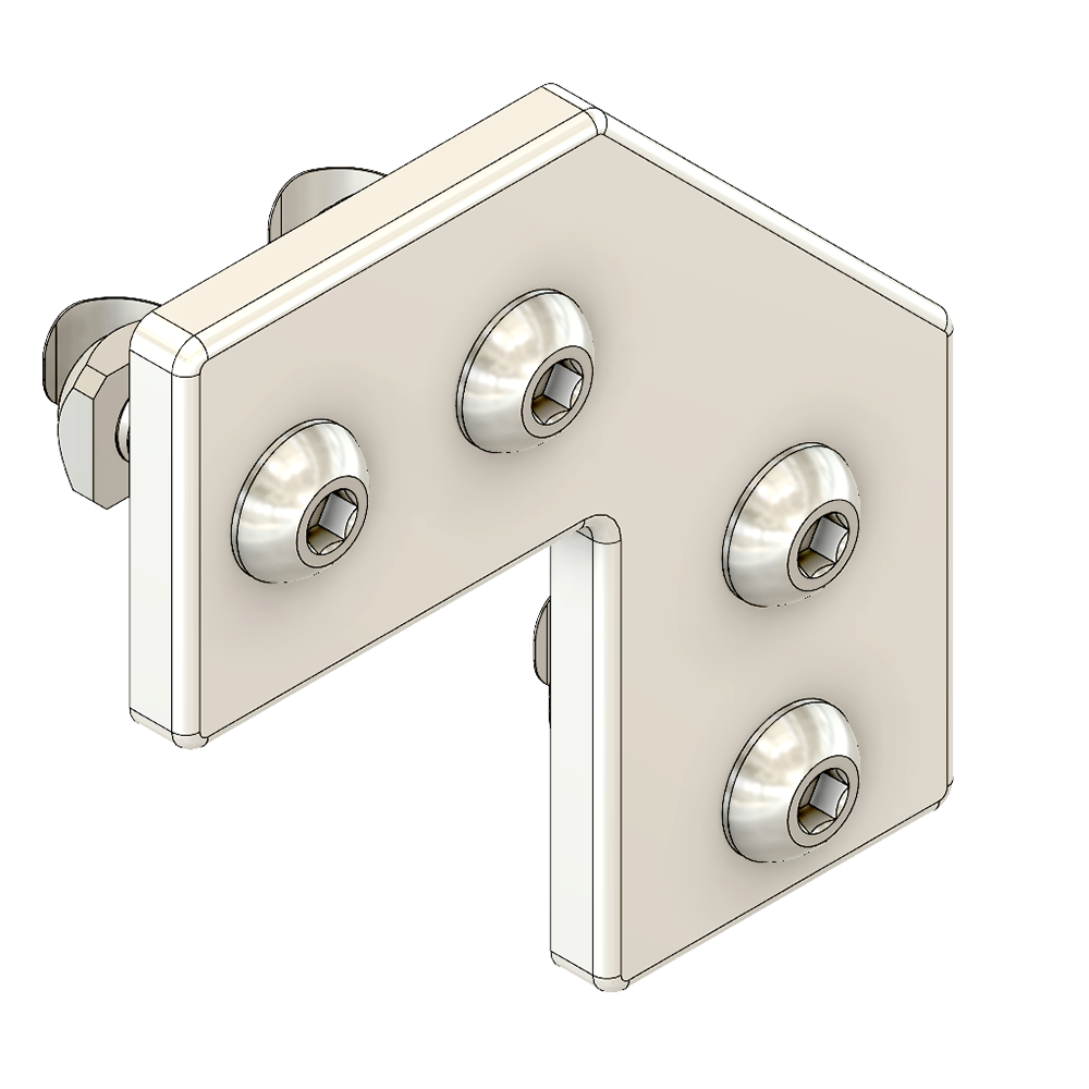 41-160-1 MODULAR SOLUTIONS ALUMINUM CONNECTING PLATE<br>180MM X 180MM FLAT CORNER W/HARDWARE